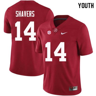 NCAA Youth Alabama Crimson Tide #14 Tyrell Shavers Stitched College Nike Authentic Crimson Football Jersey BJ17M73BX